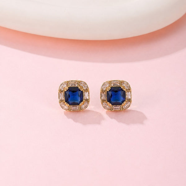 Cushion-Cut Jewel Stud Earrings | 40E521