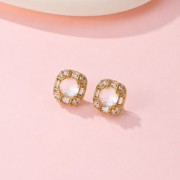 Cushion-Cut Jewel Stud Earrings | 40E521
