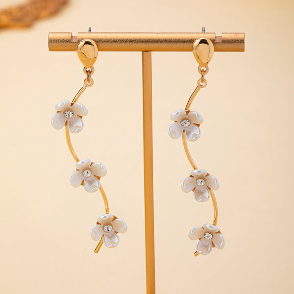 Mother of Pearl Flower Vine Drop Earrings | 80E62398