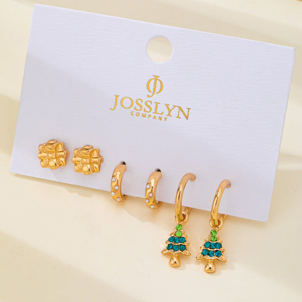 Christmas Tree & Gift Trio Earring Set | 80E62411