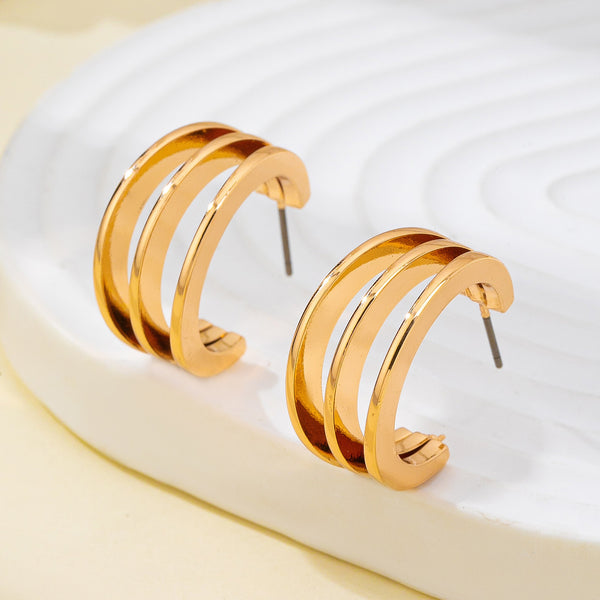 Triple-Band Hoop Earrings | 80E62402