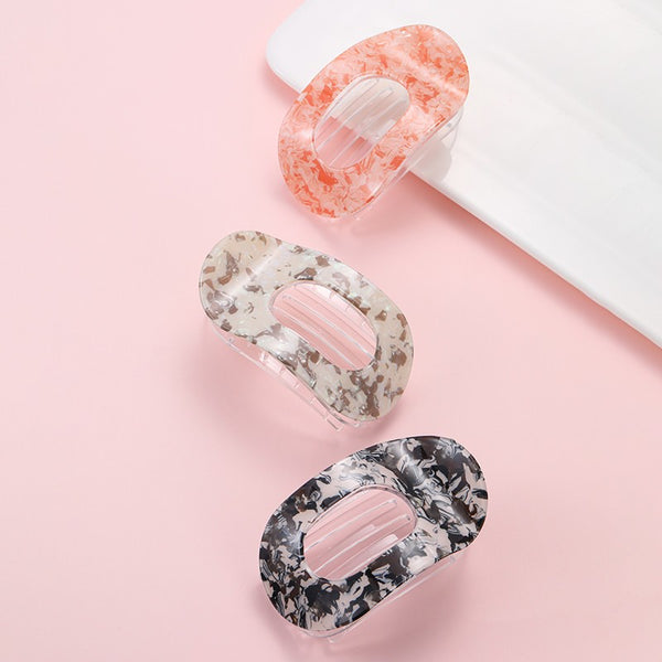 High-Gloss Marble Oval Claw Clip | 40H1120