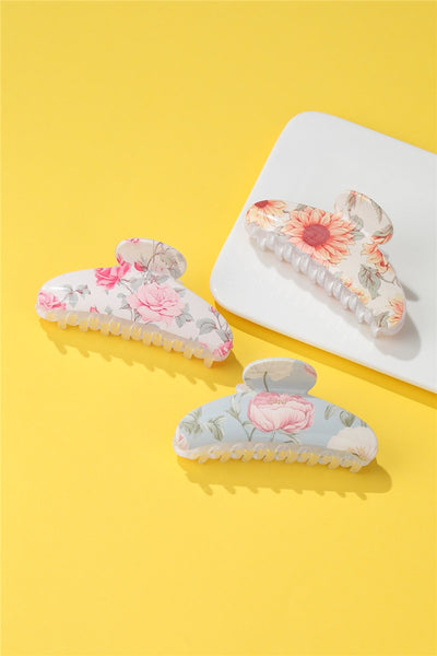 Vintage Floral Print Hair Claws | 40H1116