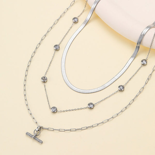 STAINLESS STEEL TARNISH FREE LAYERED NECKLACE SET |40NK9725