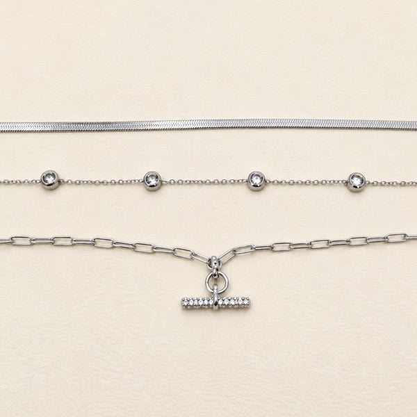 STAINLESS STEEL TARNISH FREE LAYERED NECKLACE SET |40NK9725