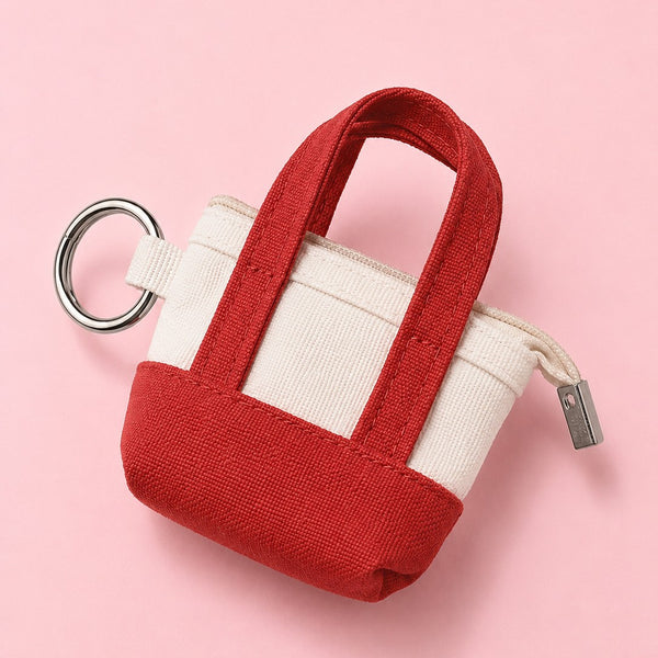 MINI CANVAS TOTE BAG KEY CHAIN | 40KC171