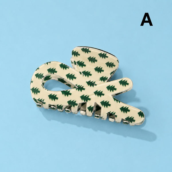 Holiday & Christmas Tree Stripe Hair Claw Clips | 40H1124