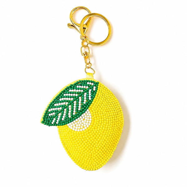 Beaded Fruit Lemon Strawberry Cherry Keychains | 40KC187