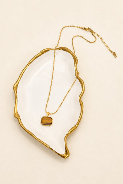 18K STAINLESS STEEL TARNISH FREE GEMSTONE NECKLACE | 40NK9733