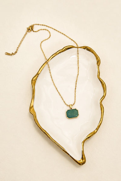 18K STAINLESS STEEL TARNISH FREE GEMSTONE NECKLACE | 40NK9733