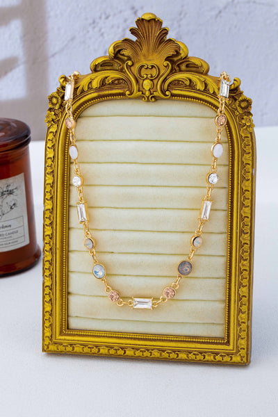 Mixed-Cut Crystal Station Statement Necklace | 80N93306