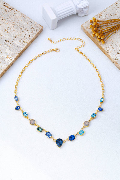 Ombré Sapphire-Hued Crystal Statement Necklace | 80N93305