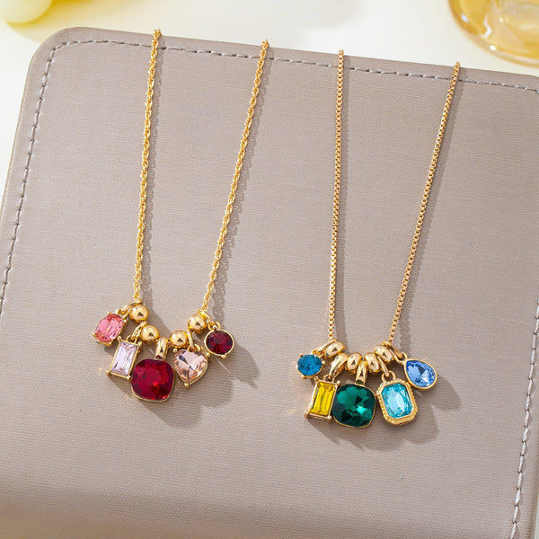 Multicolor Crystal Cluster Charm Pendant Necklace | 80N93296