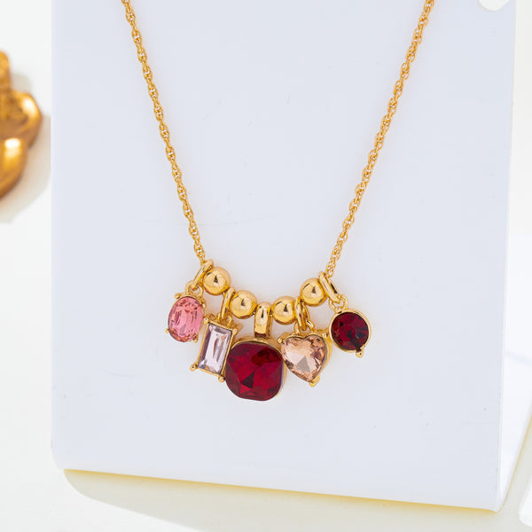 Multicolor Crystal Cluster Charm Pendant Necklace | 80N93296