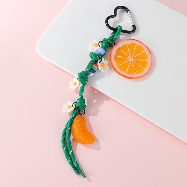 ORANGE LEMON APPLE FRUIT THEMED KEY CHAIN | 40KC173