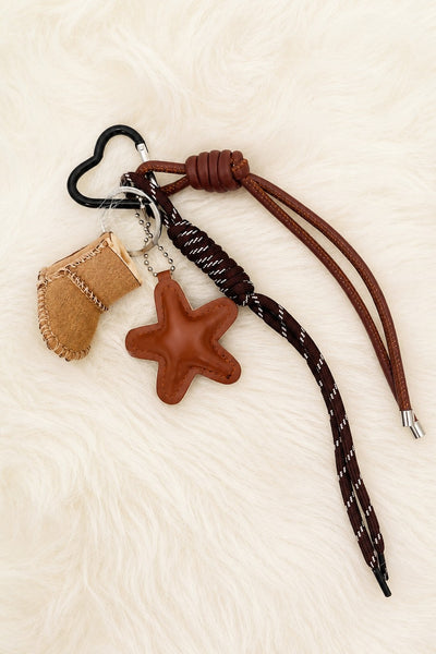Shearling Boot & Puffy Star Braided Bag Charm | 40KC175