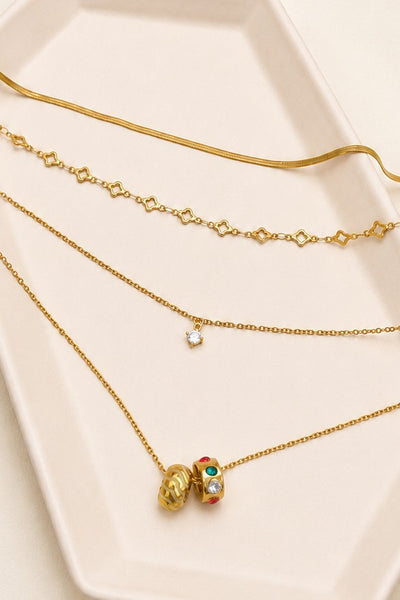 18K STAINLESS STEEL TARNISH FREE LAYERED NECKLACE | 40NK9736