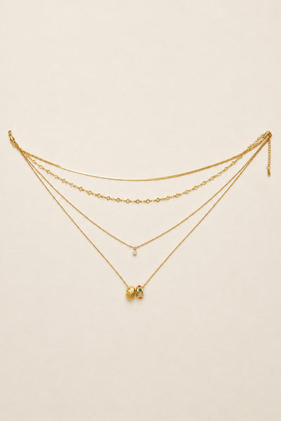 18K STAINLESS STEEL TARNISH FREE LAYERED NECKLACE | 40NK9736