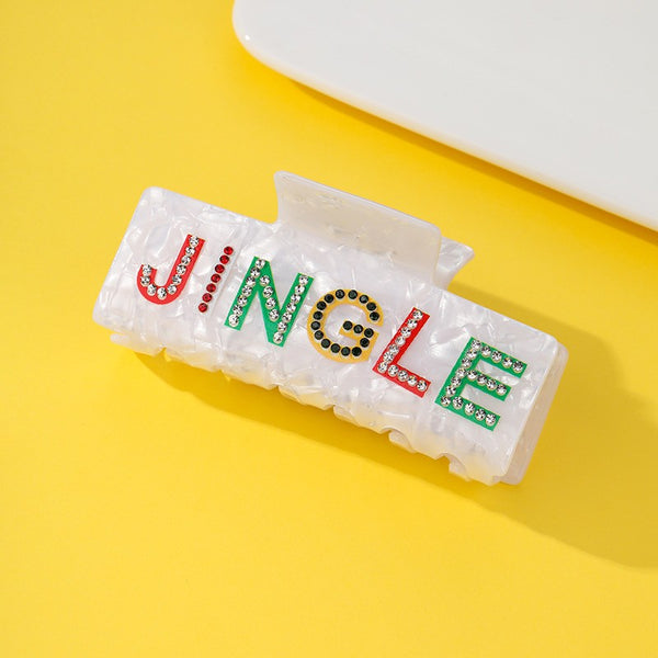 Christmas Jingle Ho Ho Ho Joy  Hair Claw Clips | 40H1127