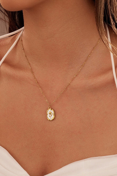 STAINLESS STEEL NON-TARNISH ROSE NECKLACE | 40NK9737