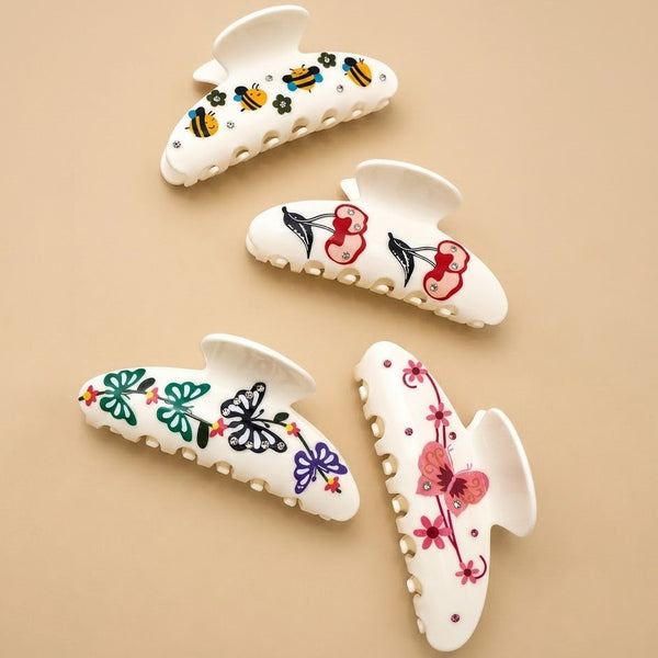 CHERRY BUTTERFLY FLORAL BEE HAIR CLAW CLIP | 40H1129