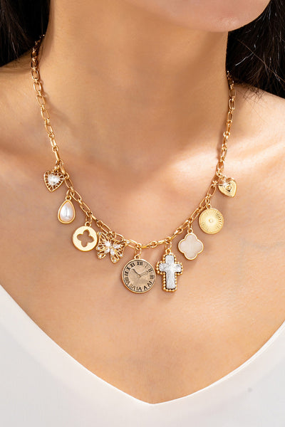 Eclectic Celestial & Vintage Charm Necklace | 80N93123