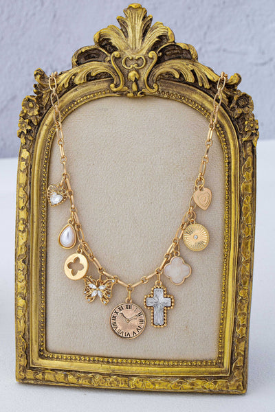Eclectic Celestial & Vintage Charm Necklace | 80N93123