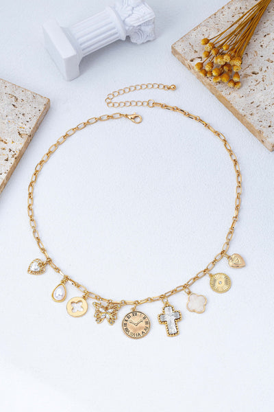 Eclectic Celestial & Vintage Charm Necklace | 80N93123