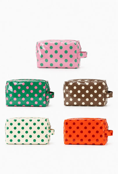 POLKA DOT WATERPROOF CLEAR COSMETIC MAKEUP POUCH BAG | 40P630
