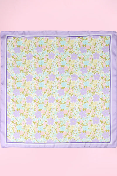 Delicate Floral Silk Finish Bandana Scarf | 40SC727