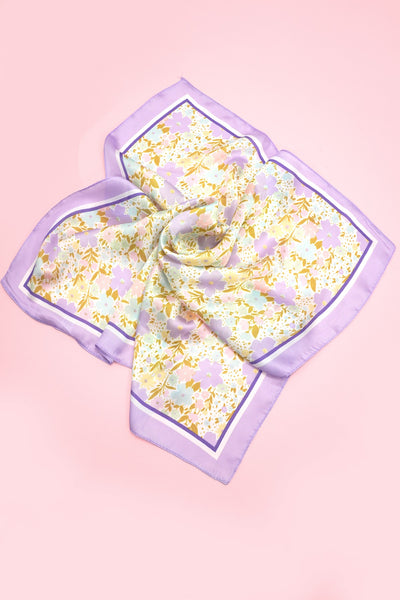 Delicate Floral Silk Finish Bandana Scarf | 40SC727
