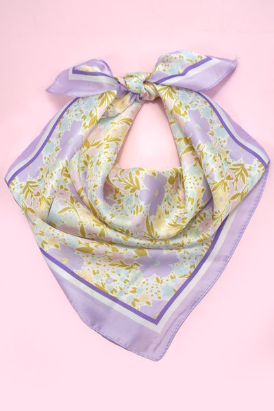 Delicate Floral Silk Finish Bandana Scarf | 40SC727