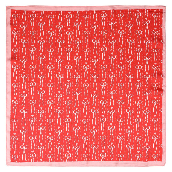 Bow and Heart Silk Finish Bandana Scarf | 40SC728
