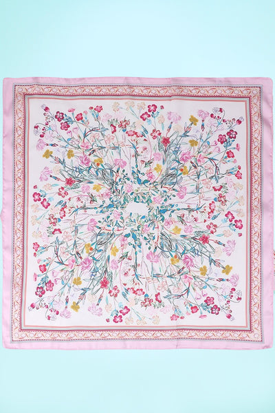 Floral Flower Silk Finish Bandana Scarf | 40SC725