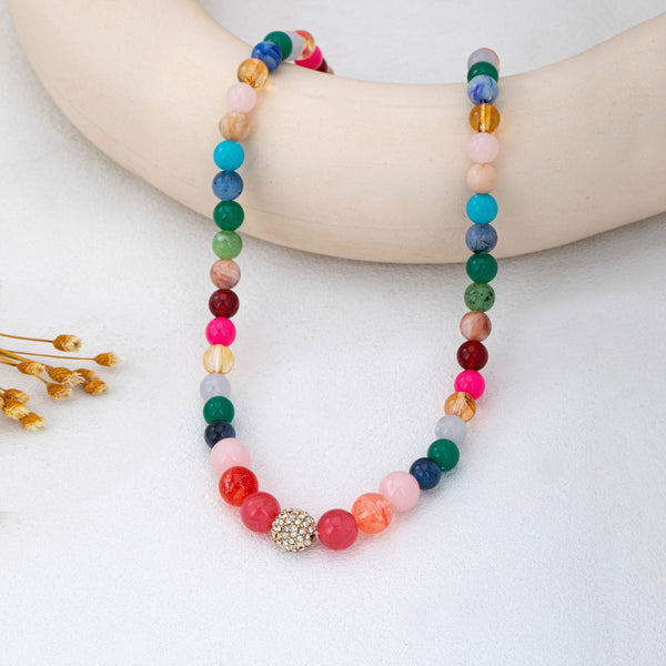 Multi-Color Beaded Crystal Ball Necklace | 80N92954