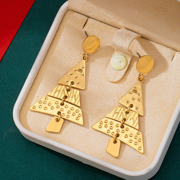 Christmas Tree Geometric Dangle Earrings | 80E62221