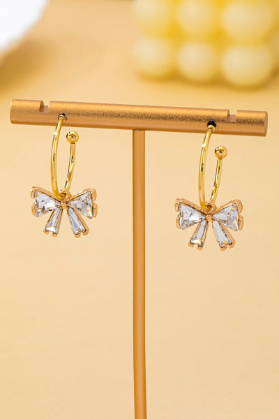 Crystal Bow Hoop Earrings | 80E62501