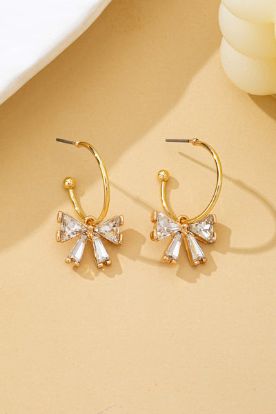 Crystal Bow Hoop Earrings | 80E62501