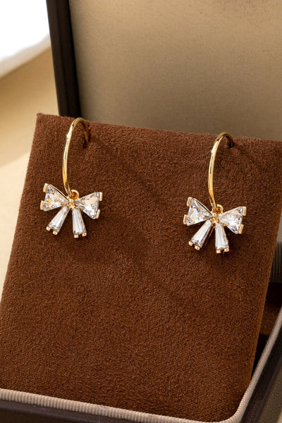 Crystal Bow Hoop Earrings | 80E62501