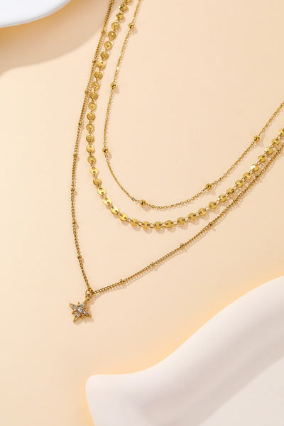 18K STAINLESS STEEL TARNISH FREE LAYERED NECKLACE | 40NK9740