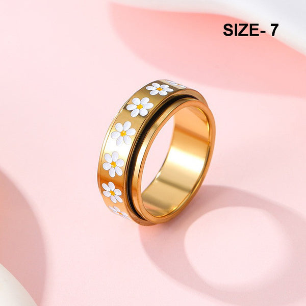 18K STAINLESS STEEL TARNISH FREE DAISY SPINNER RING | 40R155