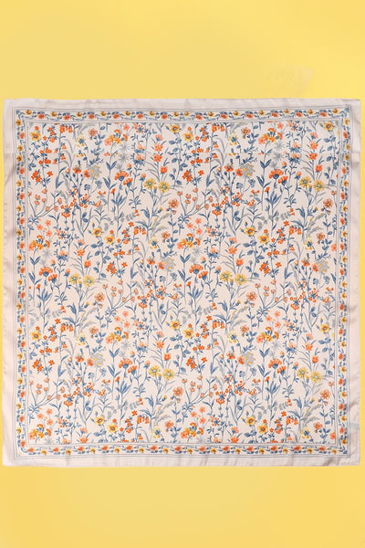 Floral Flower Silk Finish Bandana Scarf | 40SC729