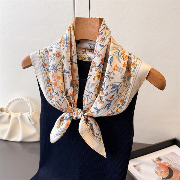 Floral Flower Silk Finish Bandana Scarf | 40SC729