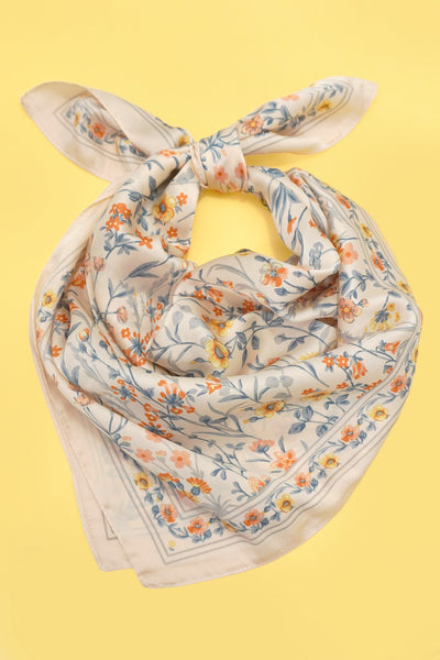 Floral Flower Silk Finish Bandana Scarf | 40SC729