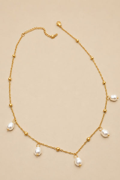 STAINLESS STEEL TARNISH FREE PEARL NECKLACE | 40NK9745