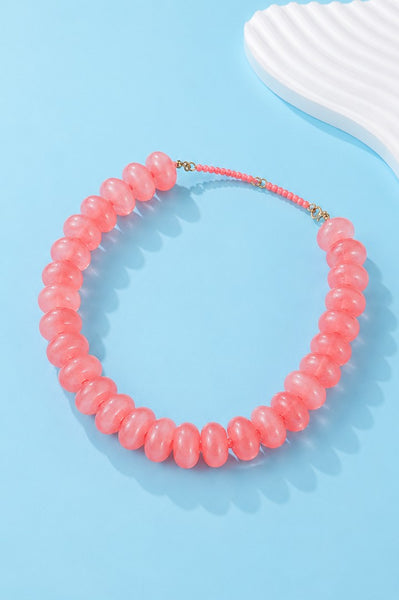 Chunky Beaded Natural Swirl Statement Necklace | 40NK9741