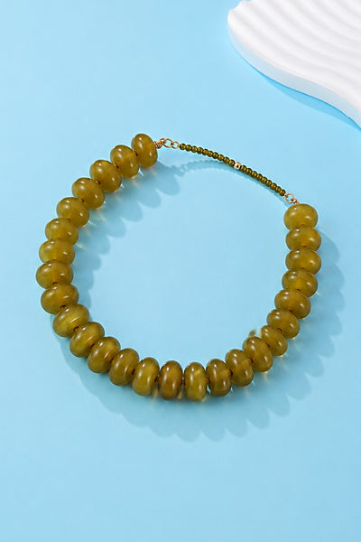 Chunky Beaded Natural Swirl Statement Necklace | 40NK9741