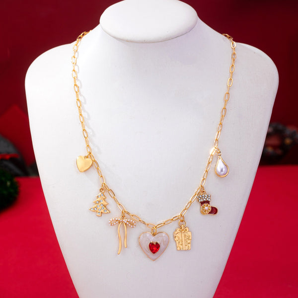 Christmas Holiday Charm Paperclip Necklace | 80N93399