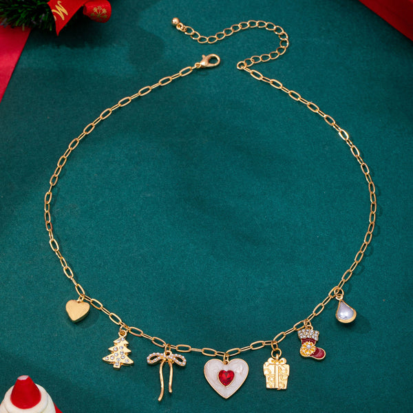 Christmas Holiday Charm Paperclip Necklace | 80N93399