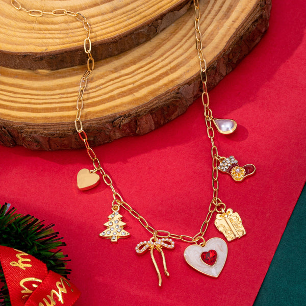 Christmas Holiday Charm Paperclip Necklace | 80N93399